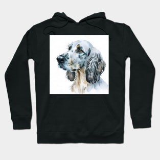 English Setter Portrait Watercolor Art Hoodie